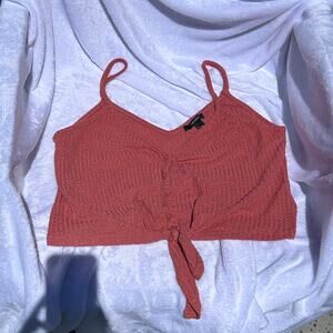 Forever 21 Rust Ribbed Cami Crop Top Size Large